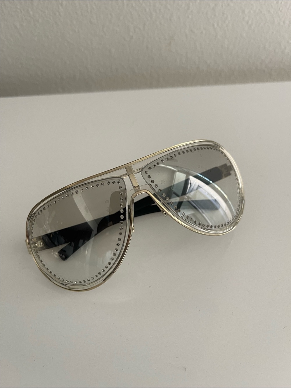Gucci Clear Crystal Aviator Sunglasses - Picture 2 of 7